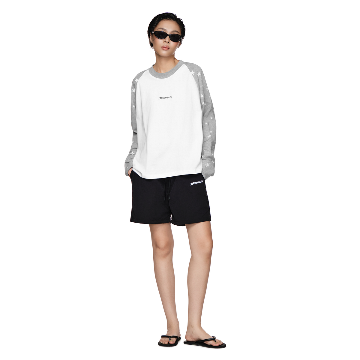 SWE STARFALL BOXY L/S TEE - GRAY/WHITE by SWE - image 2