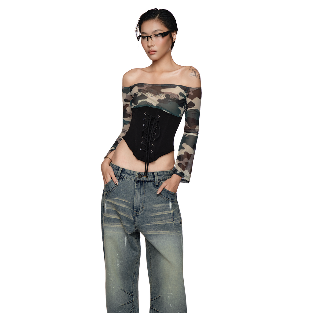 SWE OFF-SHOULDER CORSET TOP - BLACK by SWE - image 5