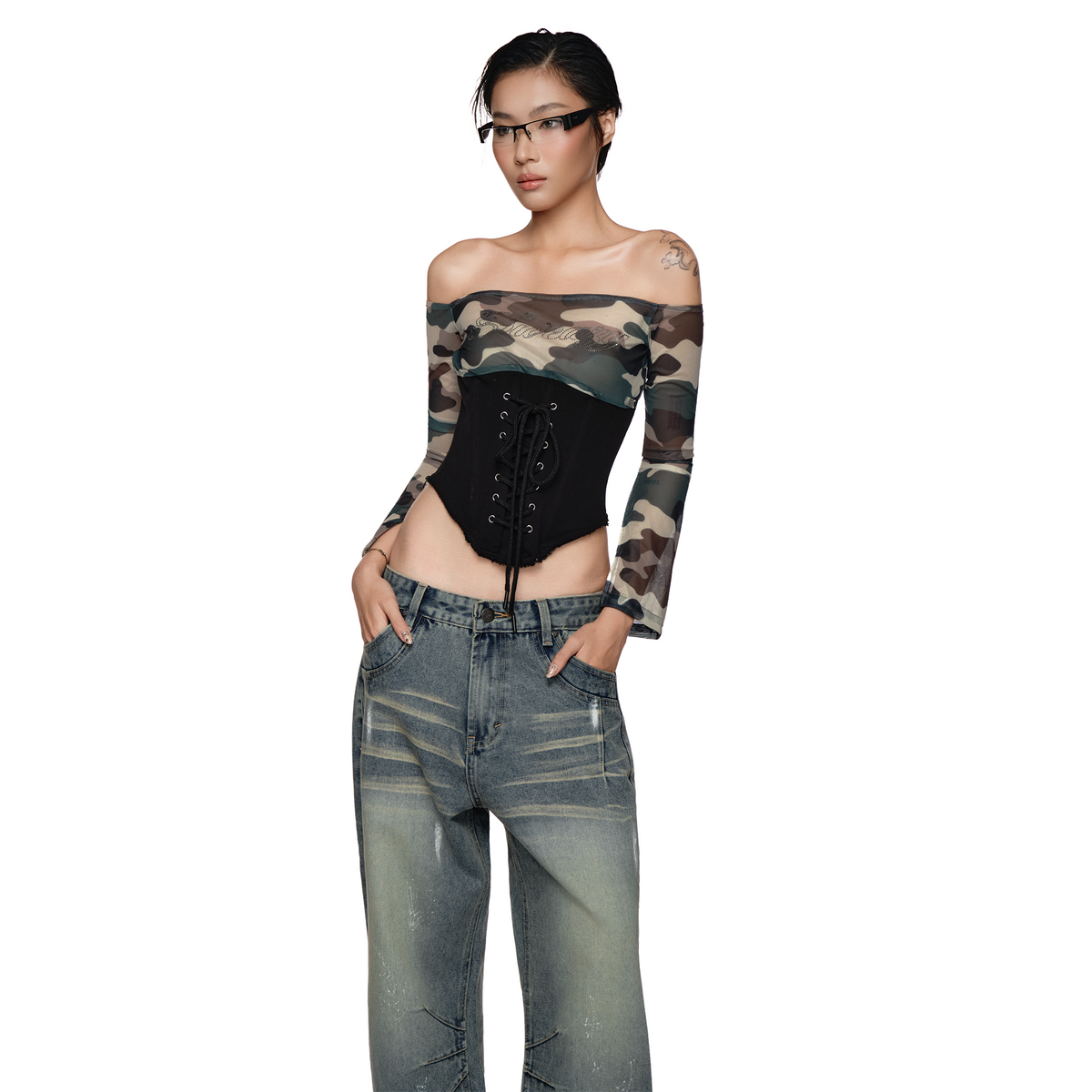 SWE OFF-SHOULDER CORSET TOP - BLACK by SWE - image 5