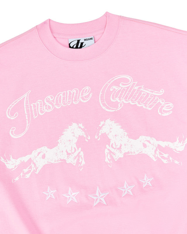 Insane® Twin Horse Tee - Baby Pink by INSANE - image 9