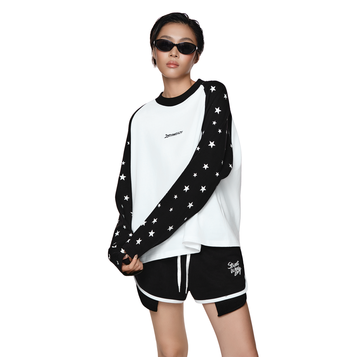 SWE STARFALL BOXY L/S TEE - BLACK/WHITE by SWE - image 2