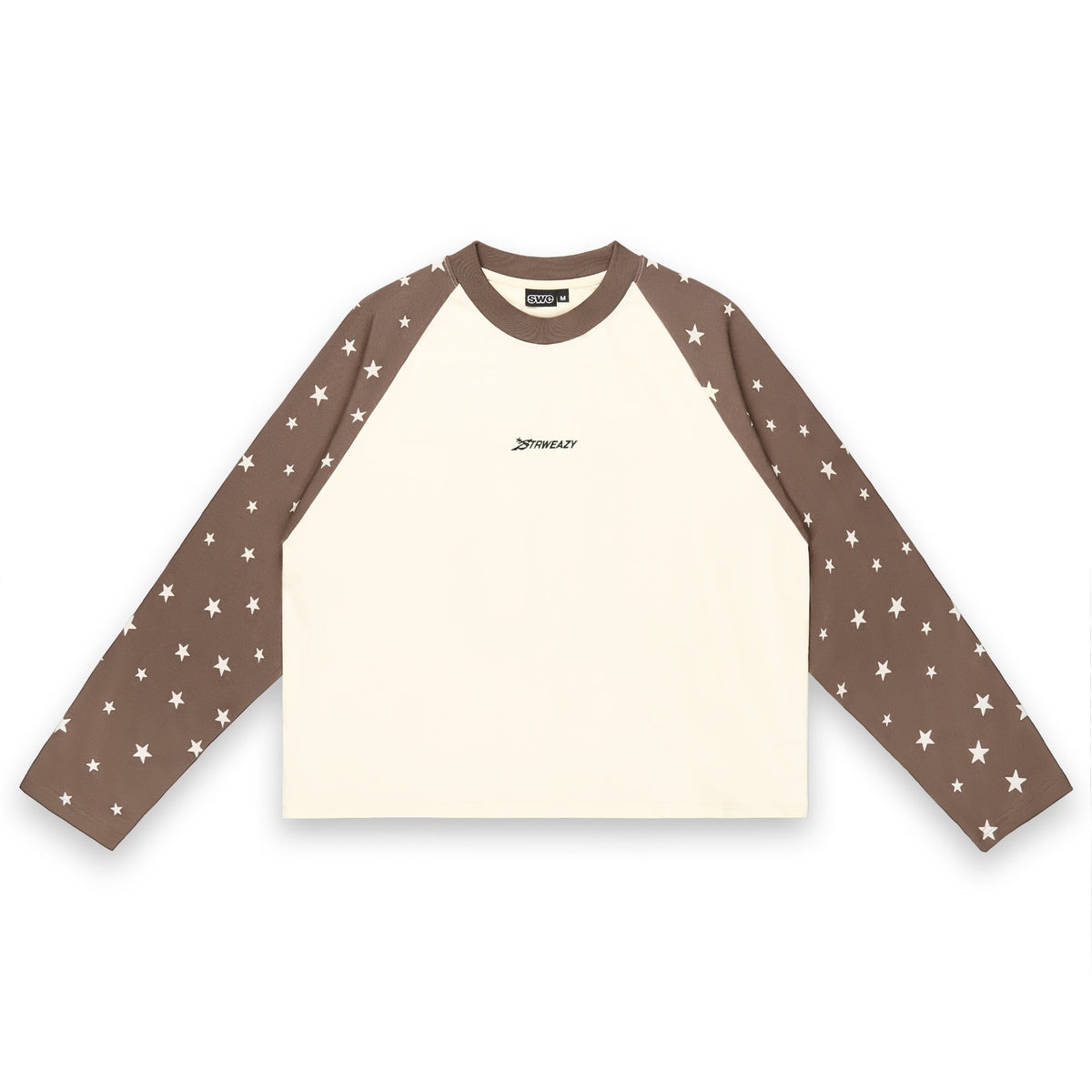 SWE STARFALL BOXY L/S TEE - BROWN/CREAM by SWE - image 1